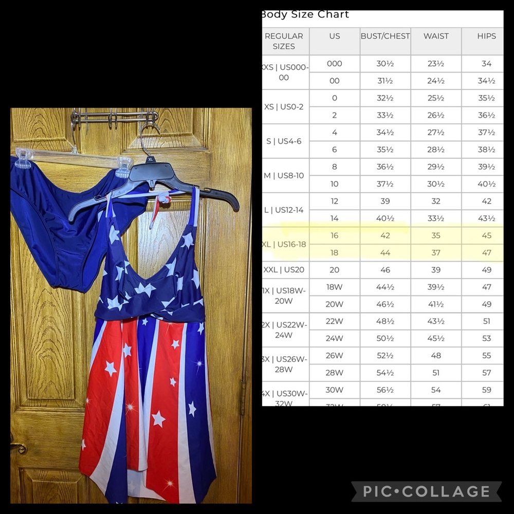 XL/18 American Patriotic new w/o tags tankini